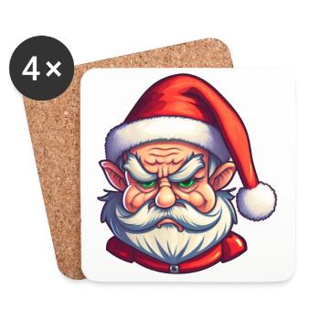 Weihnachtsmann, Bad Santa, outfit - Untersetzer (4er-Set) - Weiß - Vorne