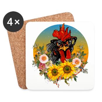 Cute hen - Coasters (set of 4) - white - Front