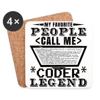 Coder Legend - Coasters (set of 4) - white - Front