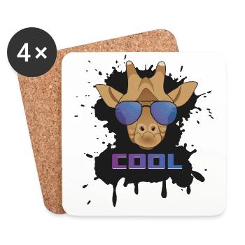 Girafe cool - Dessous de verre (lot de 4) - blanc - Devant