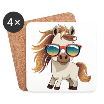 Cheval - Dessous de verre (lot de 4) - blanc - Devant