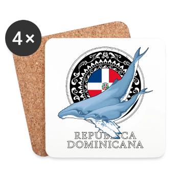 Buckelwal Dominikanische Republik - Untersetzer (4er-Set) - Weiß - Vorne