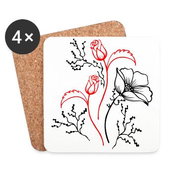 Bouquet - Coasters (set of 4) - white - Front