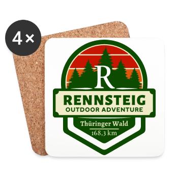 Rennsteig-Thüringer Wald-Thüringen - Untersetzer (4er-Set) - Weiß - Vorne
