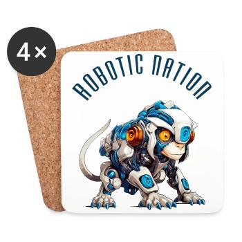 robotic nation 4 - Coasters (set of 4) - white - Front