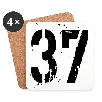 37 Number 37 - Coasters (set of 4) - white - Front
