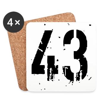 43 Number 43 - Coasters (set of 4) - white - Front