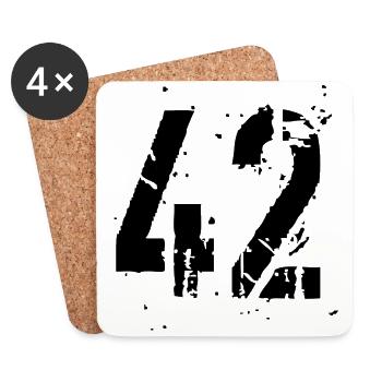 42 Number 42 - Coasters (set of 4) - white - Front