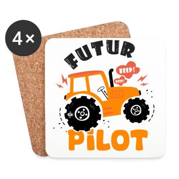 soon to be pilot farmer farmer. - Coasters (set of 4) - white - Front