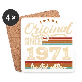 Original 1971 Vintage - 1971 Birthday Gift - Coasters (set of 4) - white - Front
