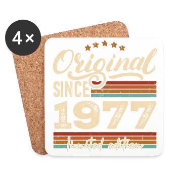Original 1977 Jahrgang - 1977 Geburtstagsgeschenk - Untersetzer (4er-Set) - Weiß - Vorne