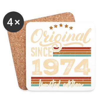 Original 1974 Vintage - 1974 Birthday Gift - Coasters (set of 4) - white - Front