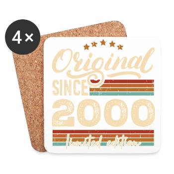 Original 2000 Vintage - 2000 Geburtstagsgeschenk - Untersetzer (4er-Set) - Weiß - Vorne