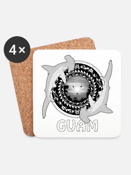 Guam Hammerhai - Untersetzer (4er-Set) - Weiß