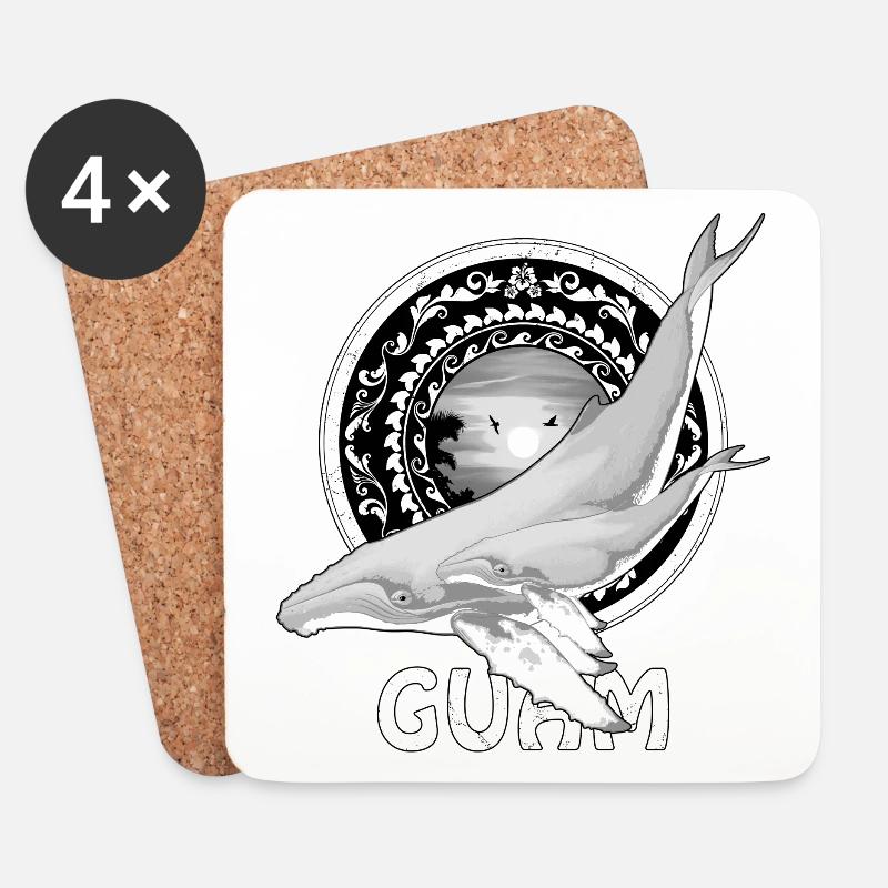 Guam Buckelwal - Untersetzer (4er-Set) - Weiß