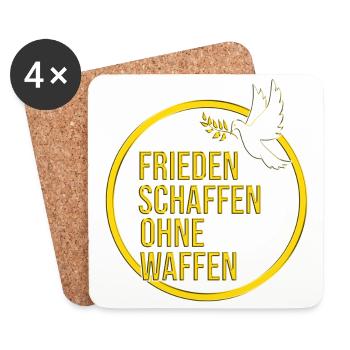 Friedenszeichen Friedenstaube Frieden - Untersetzer (4er-Set) - Weiß - Vorne
