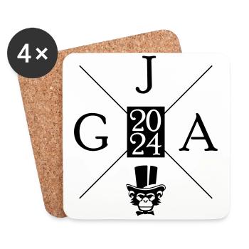 Jga 2024 Junggesellenabschied Affe - Untersetzer (4er-Set) - Weiß - Vorne