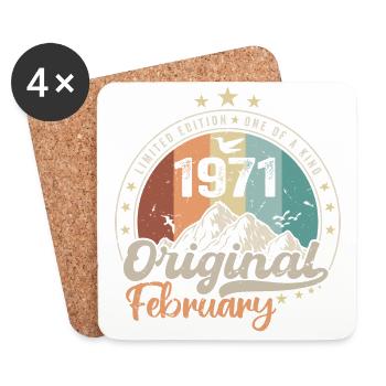 Legends born in February 1971 Gift 53 years - Coasters (set of 4) - white - Front