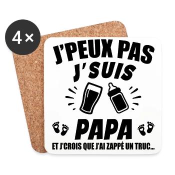 I Can't I'm Dad (diaper) - Coasters (set of 4) - white - Front