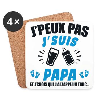 I Can't I'm Dad (diaper) - Coasters (set of 4) - white - Front