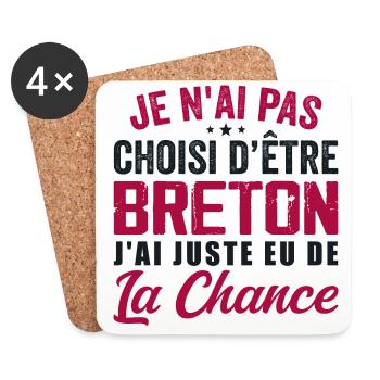 Not Chosen To Be Breton - Gift Humor - Coasters (set of 4) - white - Front