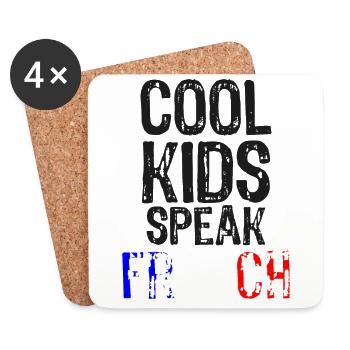 Cool Kids Speak French language Gift for France - Coasters (set of 4) - white - Front