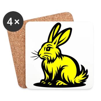 Hase Ostern - Untersetzer (4er-Set) - Weiß - Vorne