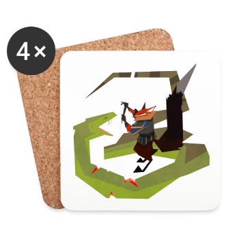 fox and snake - Untersetzer (4er-Set) - Weiß - Vorne