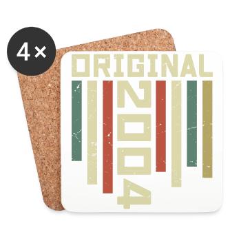 2004 Retro Gift 2004 20 Year Anniversary Gift - Coasters (set of 4) - white - Front