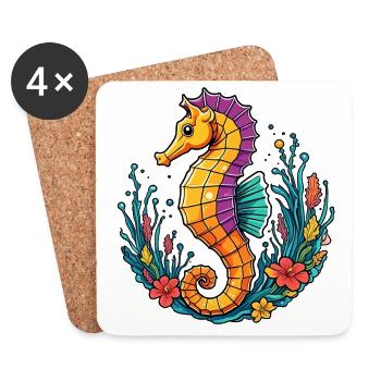 Sea horse - Coasters (set of 4) - white - Front
