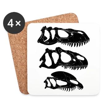 Torvosaurus Allosaurus Dilophosaurus - Untersetzer (4er-Set) - Weiß - Vorne