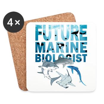 Futur biologiste marin des espèces de requins - Dessous de verre (lot de 4) - blanc - Devant