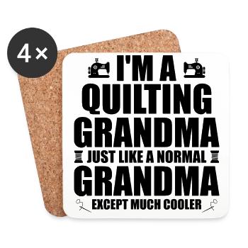 Ich bin eine Quilt-Oma, genau wie eine normale Oma - Untersetzer (4er-Set) - Weiß - Vorne