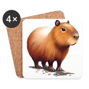 Capybara - Untersetzer (4er-Set) - Weiß - Vorne
