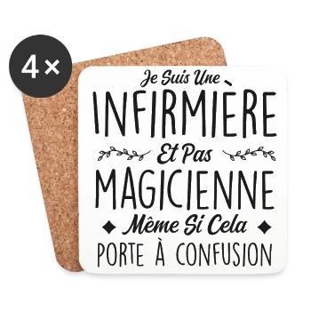 Humour Infirmière - Fête des mères - Dessous de verre (lot de 4) - blanc - Devant