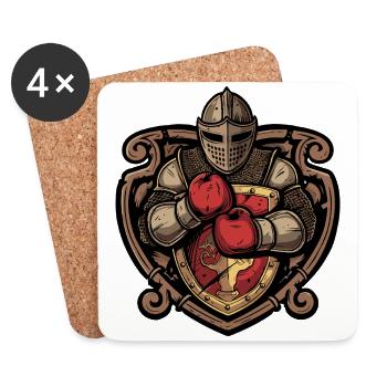Knight Boxer MMA Logo - Coasters (set of 4) - white - Front
