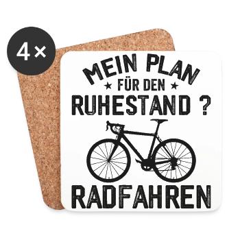 Retirement Bicycle Cyclist Gift for Retirement - Coasters (set of 4) - white - Front