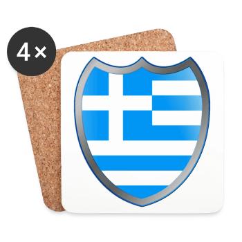 Greece (coat of arms) - Coasters (set of 4) - white - Front