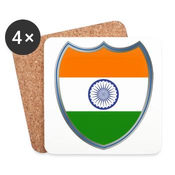 Inde (Indien_Wappen) - Dessous de verre (lot de 4) - blanc - Devant