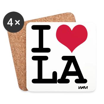 j'aime la - los angeles par wam - Dessous de verre (lot de 4) - blanc - Devant