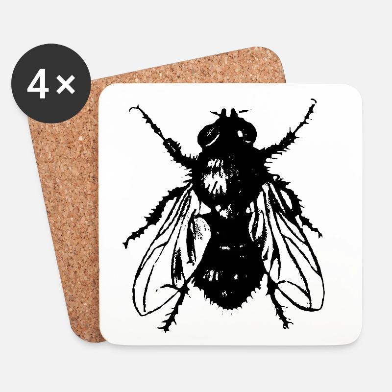 La Mouche - Dessous de verre (lot de 4) - blanc