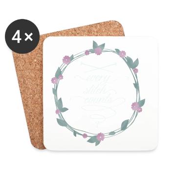 every stitch counts dark - Untersetzer (4er-Set) - Weiß - Vorne