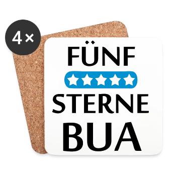 Fünf Sterne Bua Bayern Geschenk - Untersetzer (4er-Set) - Weiß - Vorne