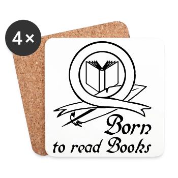 Born to read Books Cadeau Lecteurs - Dessous de verre (lot de 4) - blanc - Devant