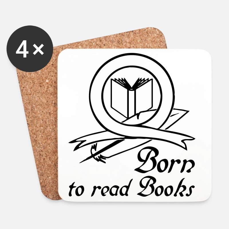 Born to read Books Geschenk Buch Leser - Untersetzer (4er-Set) - Weiß