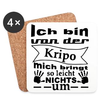 Kripo Humor Polizei Spruch Fun Geschenk - Untersetzer (4er-Set) - Weiß - Vorne