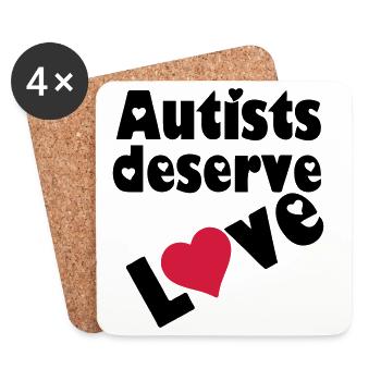 Autists deserve Love - Coasters (set of 4) - white - Front