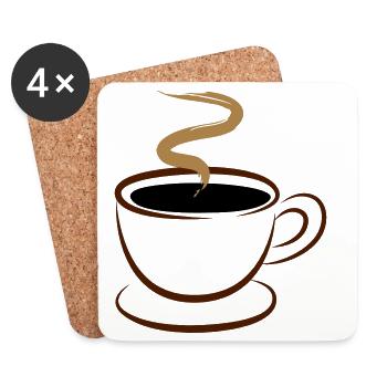 Kaffee - Untersetzer (4er-Set) - Weiß - Vorne