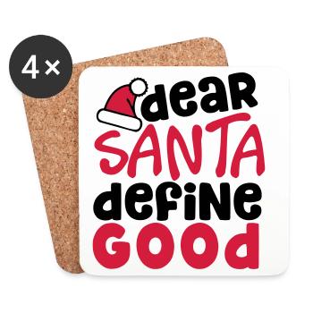 Dear Santa Define Good - funny christmas quote - Coasters (set of 4) - white - Front