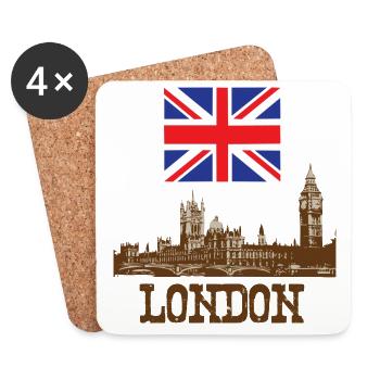 London the capital city of England a world city - Coasters (set of 4) - white - Front